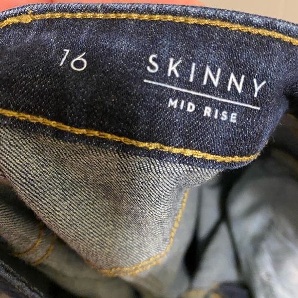 Simply Vera Wang 16 Jeans Skinny Mid Rise Stretch Dark Blue Denim - Picture 7 of 7